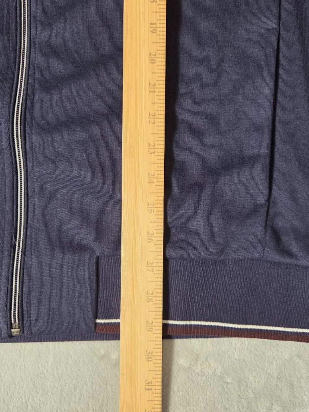 Robert Graham Full Zip Track Jacket Navy Blue Top Athletic Casual Mens XL - Picture 4 of 7